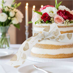 Personalisierte Monogramme, das Doppelte der golde Ripsband