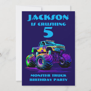 Personalisierte Monster-Truck-Geburtstagseinladung Einladung
