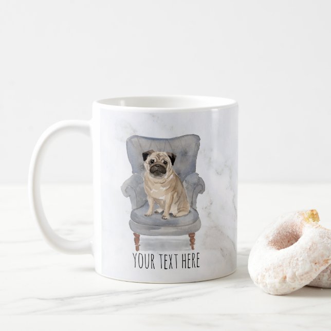 Personalisierte Mops-Umarmung Kaffeetasse (Mit Donut)