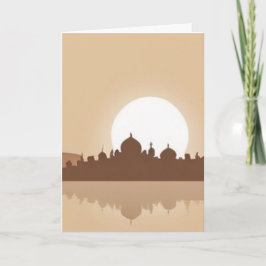 Personalisierte Moschee Sonnenuntergang Reflektion Feiertagskarte