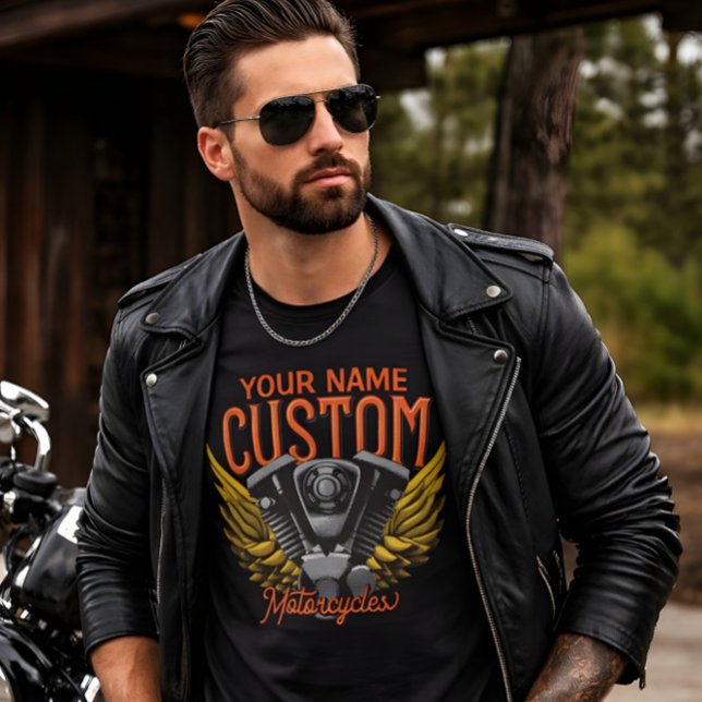 Personalisierte Motorrad-Adlerwochenfahrer-Garage T-Shirt (Von Creator hochgeladen)