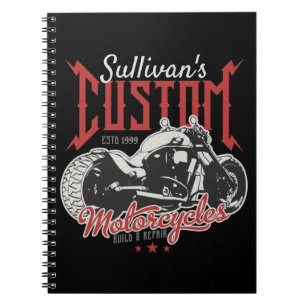 Personalisierte Motorrad Big Bad Bike Biker Garage Notizblock