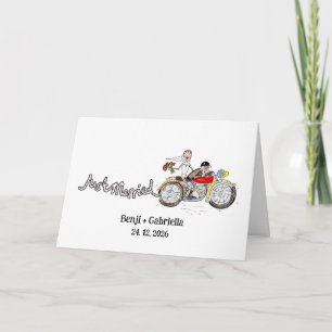 Personalisierte Motorrad Braut und Bräutigam Hochz Karte