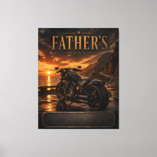 Personalisierte Motorrad Canvas Kunst zum Vatertag Leinwanddruck