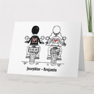 Personalisierte Motorrad-Hochzeitsgrüße für Biker Karte