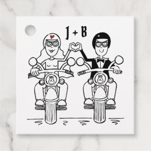 Personalisierte Motorrad-Hochzeitsgunst-Tags Geschenkanhänger