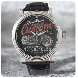 Personalisierte Motorrad-Rebell-Biker-Garage Armbanduhr