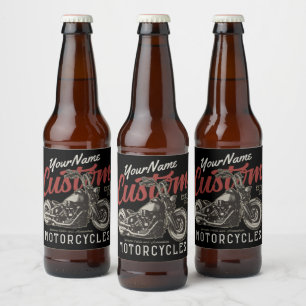 Personalisierte Motorrad-Rebell-Biker-Garage Bierflaschenetikett