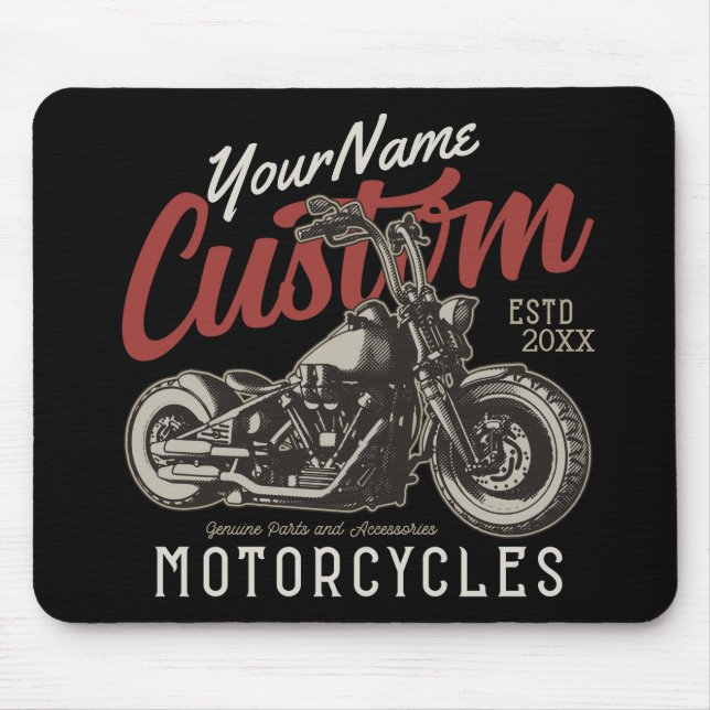 Personalisierte Motorrad-Rebell-Biker-Garage Mousepad (Vorne)