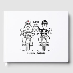 Personalisierte Motorradhochzeit Gästebuch