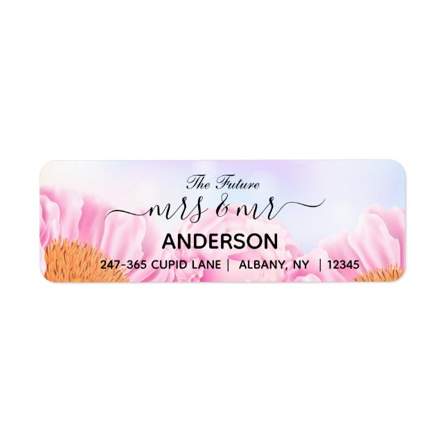 Personalisierte Mr. and Mrs. Wedding Rücksendeadre (Vorne)