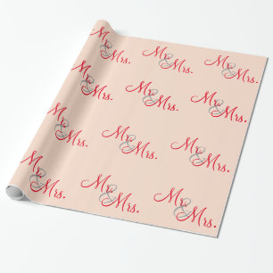 Personalisierte Mr und Mrs Geschenkpapier