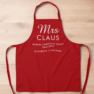 Personalisierte Mrs Claus Weihnachtsbacken Schürze