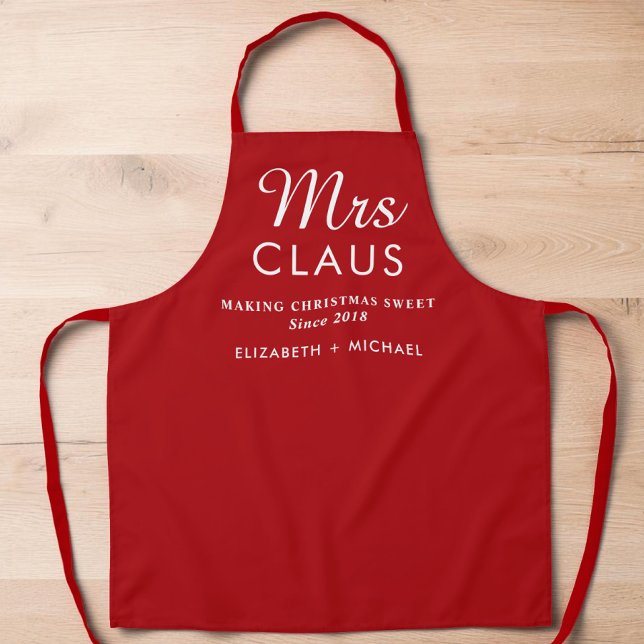 Personalisierte Mrs Claus Weihnachtsbacken Schürze (Personalized Mrs Claus Christmas Baking Apron)