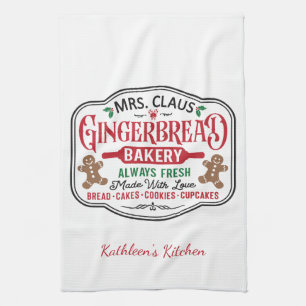 Personalisierte Mrs Claus Weihnachtsplätzchen Back Geschirrtuch