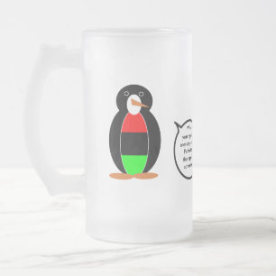 Personalisierte Ms Penguin African Diaspora Sprech Mattglas Bierglas
