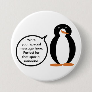 Personalisierte Ms. Penguin im Geburtstagsanzug zu Button