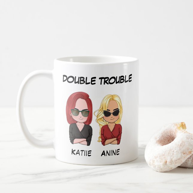 Personalisierte Mug für den besten Freund - Doppel Kaffeetasse (Mit Donut)