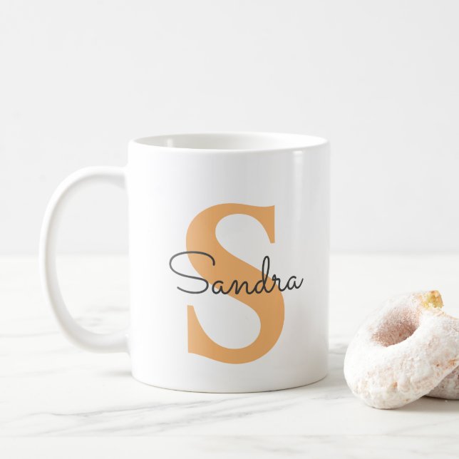 Personalisierte Mug mit Name und Initial Kaffeetasse (Mit Donut)