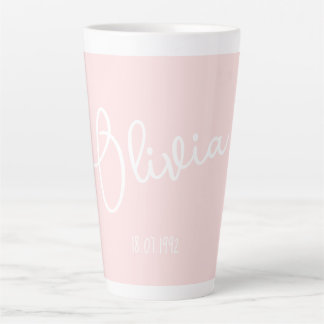 Personalisierte Mug Name Blush Pink Milchtasse
