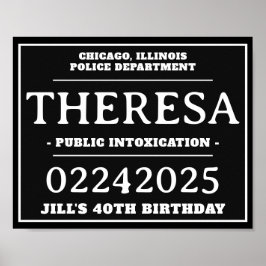 Personalisierte Mug-Shot-Zeichen, Geburtstagsparte Poster