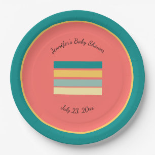 Personalisierte Multicolor Beachy Pappteller
