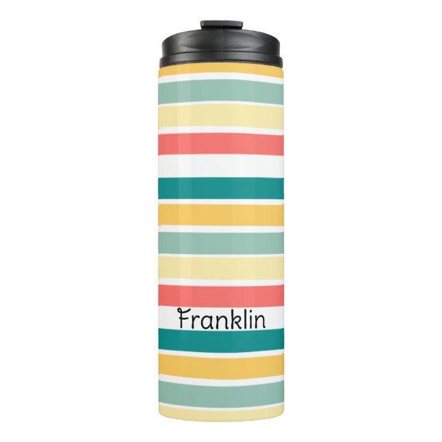 Personalisierte Multicolor Beachy Thermosbecher (Vorderseite)