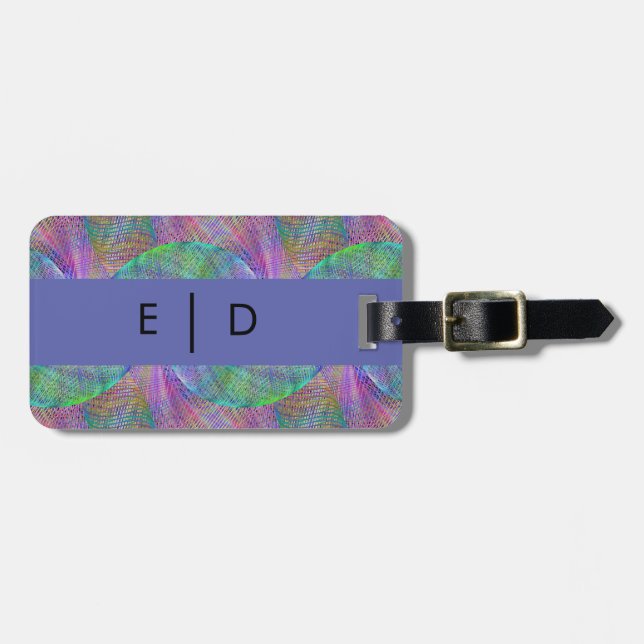 Personalisierte Multicolor-Lila grüne Violette Gepäckanhänger (Vorderseite horizontal)