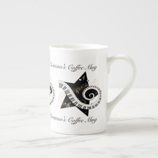 Personalisierte Musical Star Golden Noten Prozellantasse