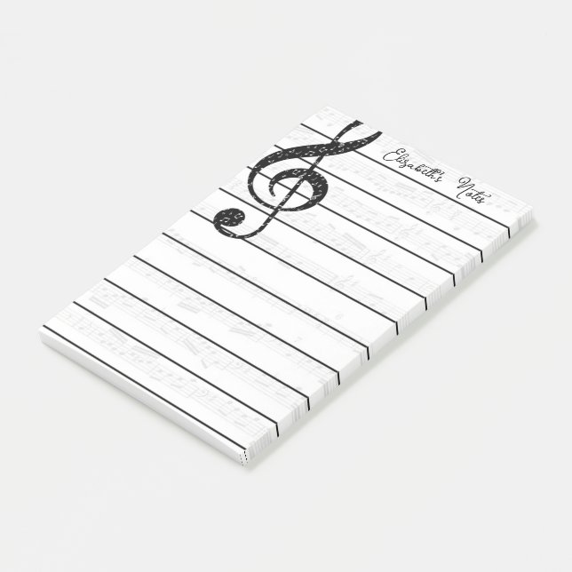 Personalisierte Musik Post-it Klebezettel (angewinkelt)