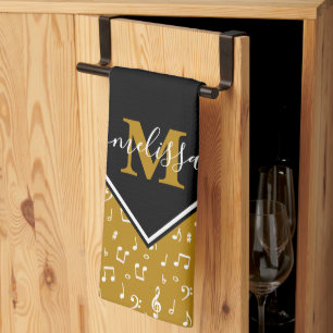 Personalisierte Musik-Symbole  Geschirrtuch