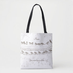 Personalisierte Musik-Tasche mit Vögeln
