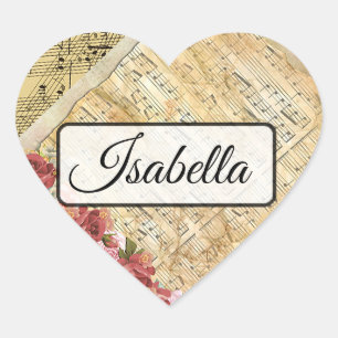 Personalisierte musikalische Herz-Aufkleber