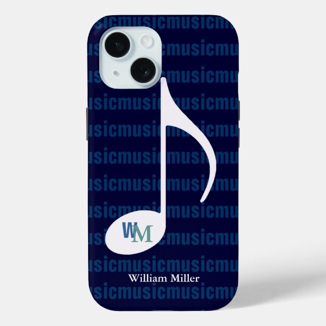 Personalisierte Musiknote gestreift Case-Mate iPhone Hülle (Rückseite)
