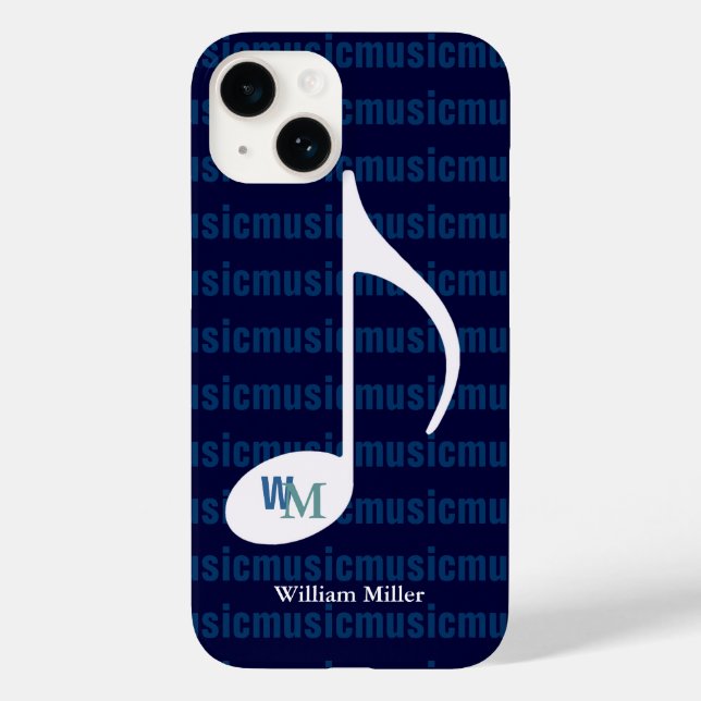 personalisierte Musiknote gestreift Case-Mate iPhone Hülle (Rückseite)
