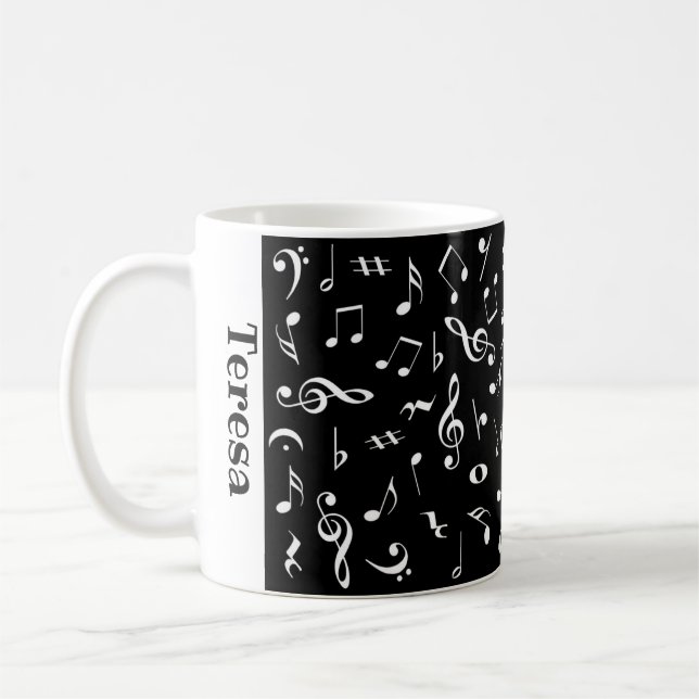 Personalisierte Musiknoten-Tasse Kaffeetasse (Links)