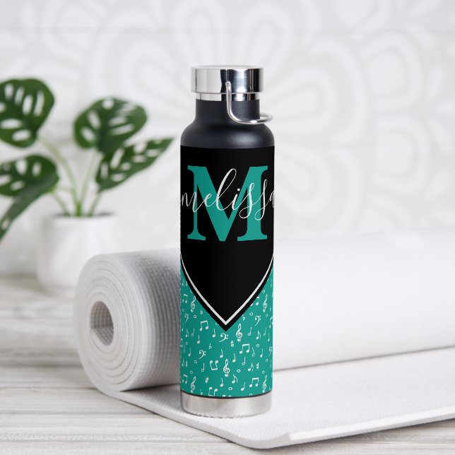 Personalisierte Musiksymbole Trinkflasche (Yoga)