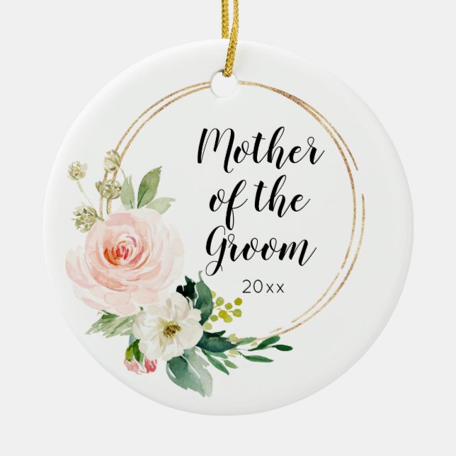 Personalisierte Mutter der Groom-Hochzeitssache Keramik Ornament (Vorne)