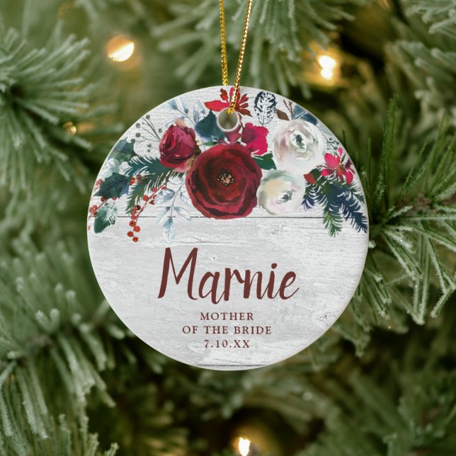 Personalisierte Mutter der Weihnachtsflöten Keramik Ornament (Baum)