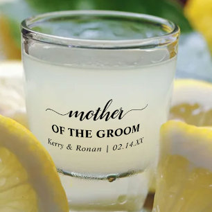 Personalisierte Mutter des Bräutigams Hochzeitsges Schnapsglas
