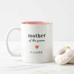 Personalisierte Mutter des Bräutigams Zweifarbige Tasse