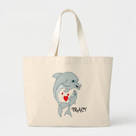 Personalisierte Mutter Dolphin Liebe Jumbo Tasche