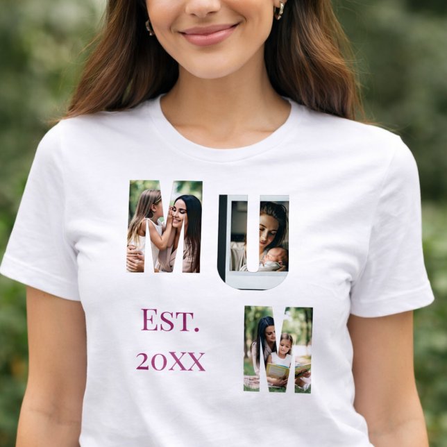 Personalisierte Mutter-Foto-Collage Muttertag Tri-Blend Shirt (Von Creator hochgeladen)