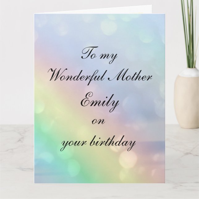 Personalisierte Mutter Geburtstag Karte (Vorderseite)