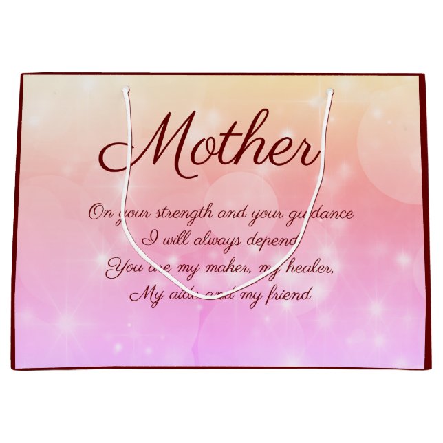 Personalisierte Mutter-Geschenktasche mit schönem  Große Geschenktüte (Vorderseite)