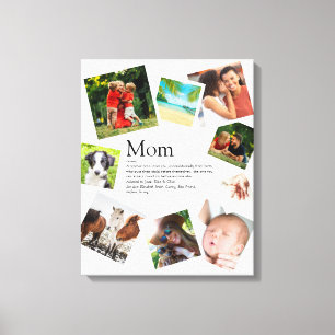 Personalisierte Mutter-Name-Definition 9-Foto-Coll Leinwanddruck