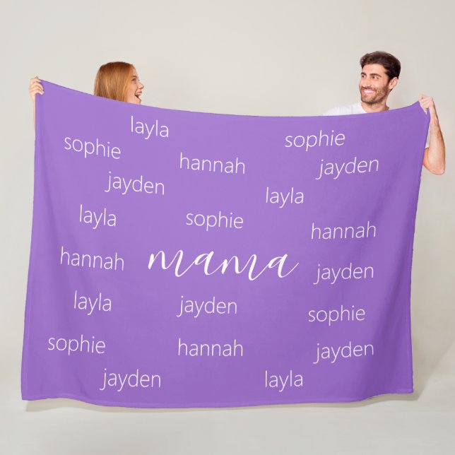 Personalisierte Mütter Tagesgeschenk für Mama Lila Fleecedecke (Beispiel)