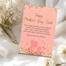 Personalisierte Muttertags-Karte Elegante rosa Lie