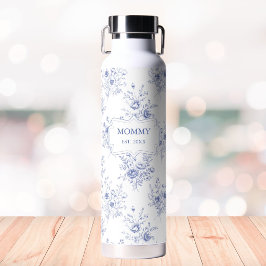 Personalisierte Muttertagsblaue Blumen Floral Trinkflasche