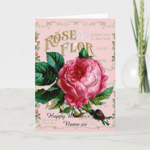 Personalisierte Muttertagsgeschenke, Vintage Rose  Karte
